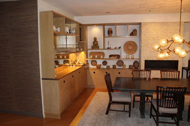 White Oak Bar With Shelving
